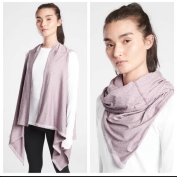 Women's Athleta OM Wrap/Scarf/Gator Asymmetric Jacket/Vest - Picture 3 of 8